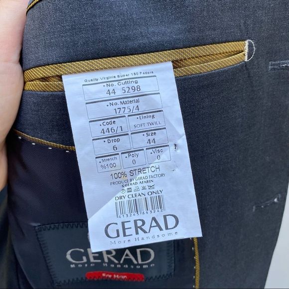 Gerad Men's Suit Jacket and Pants Charcoal Gray 44R - Picture 7 of 10
